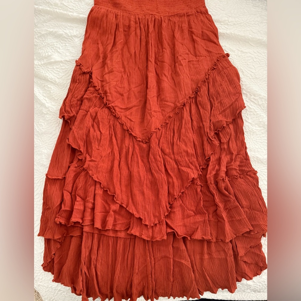 Rust Orange Flowy Dress - Picture 4 of 4